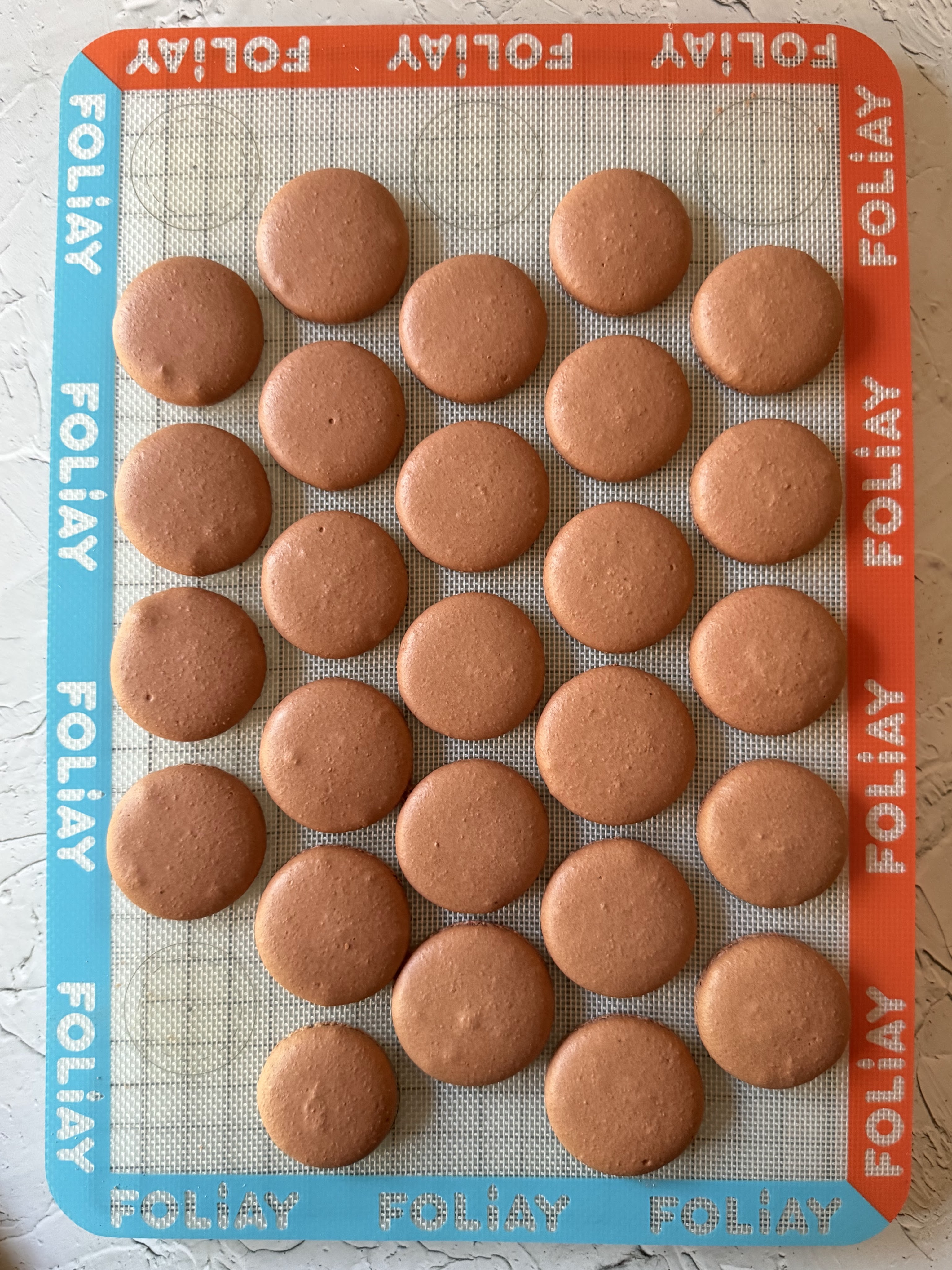 Chocolate macaron shells