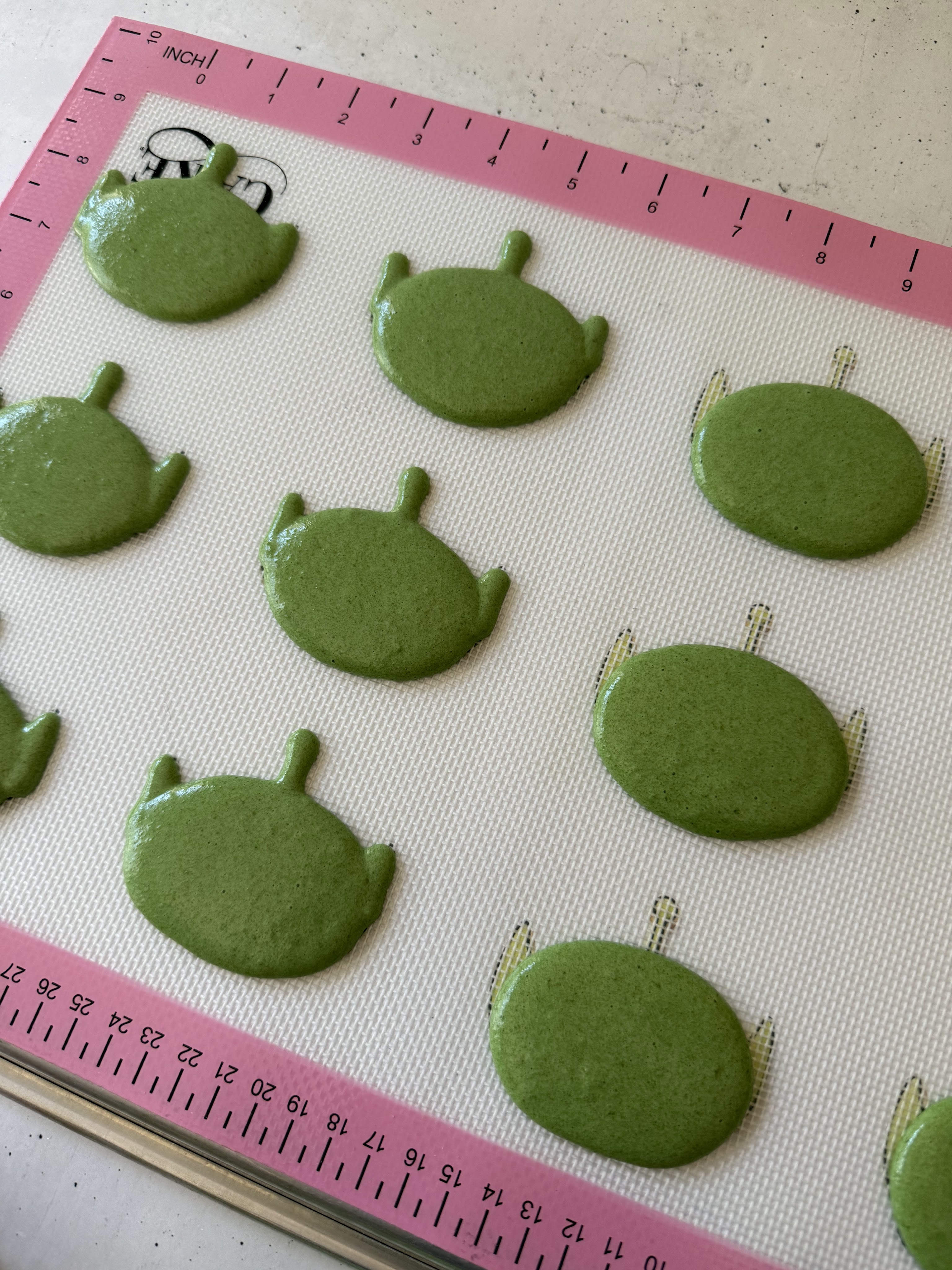 Toy Story Alien matcha macarons