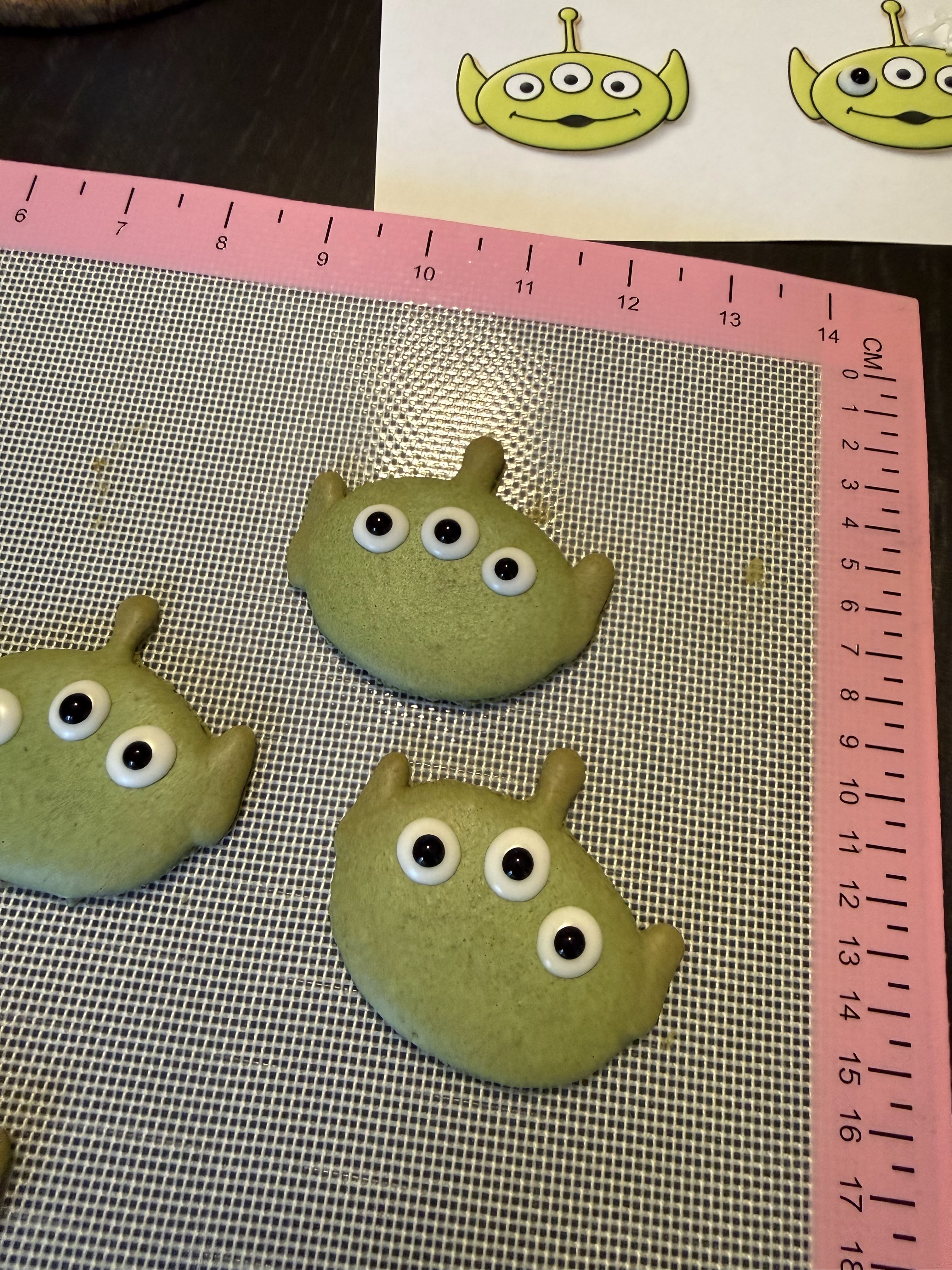 Toy Story Alien matcha macarons